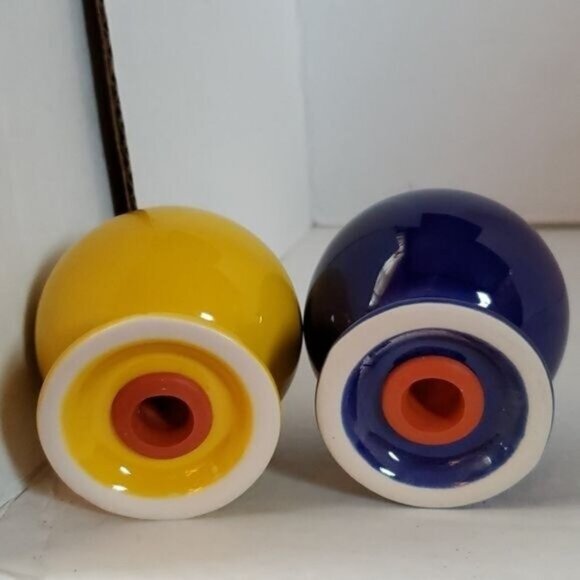 Fiesta CERAMIC Shaker Salt Pepper Daffodil Yellow Twilight Blue Fiestaware - Picture 7 of 9
